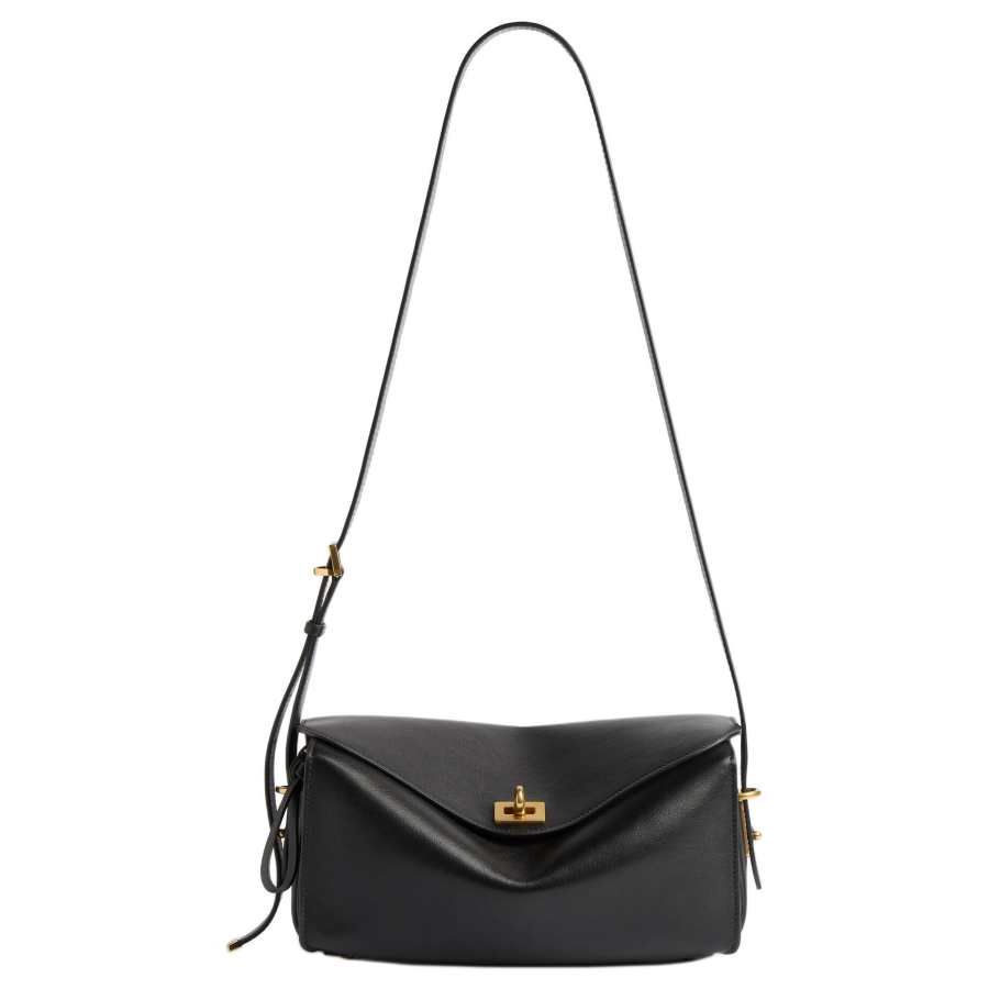 Balenciaga Calfskin Shoulder Bag Medium Women's Black