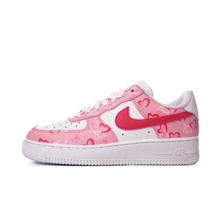 Nike Nike Air Force 1 Abrasion Resistant Low top Skateboard Shoes Women's White Pink