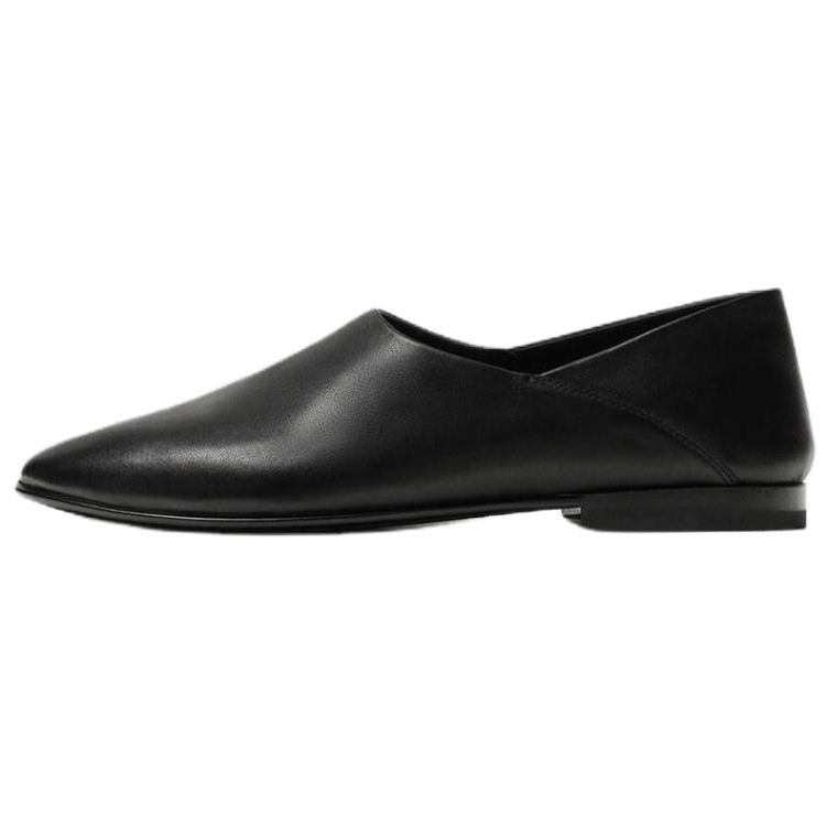 ZARA Cow Leather Casual Leather Shoes Men's Black