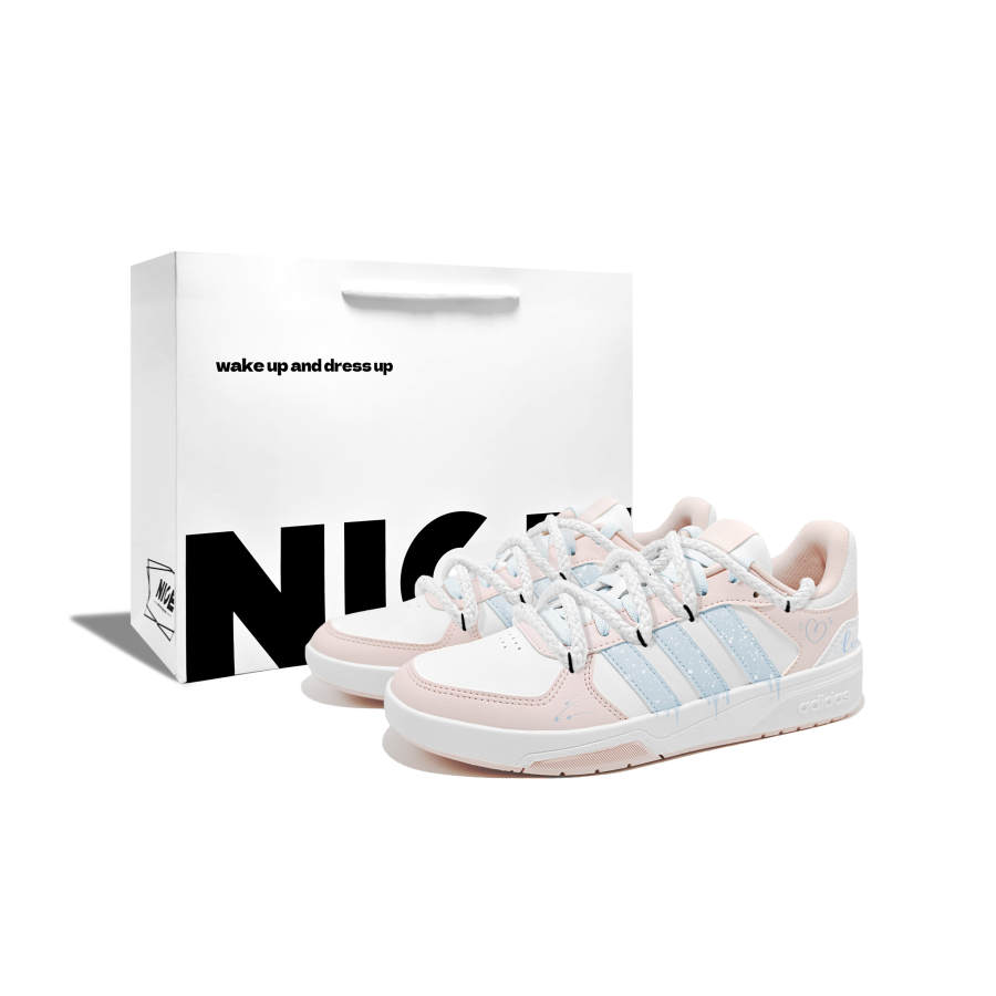 Adidas Adidas COURTBEAT Pink Line R Synthetic Leather, Leather Abrasion Resistant Slip Resistant