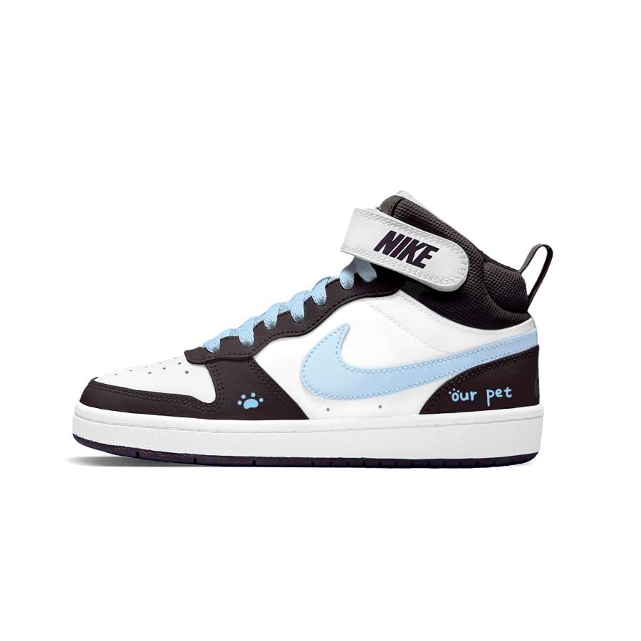 Nike Nike Court Royale 2 Milk Blue Kitten Leather Abrasion Resistant Slip Resistant High top Skateboard Shoes Blue Unisex