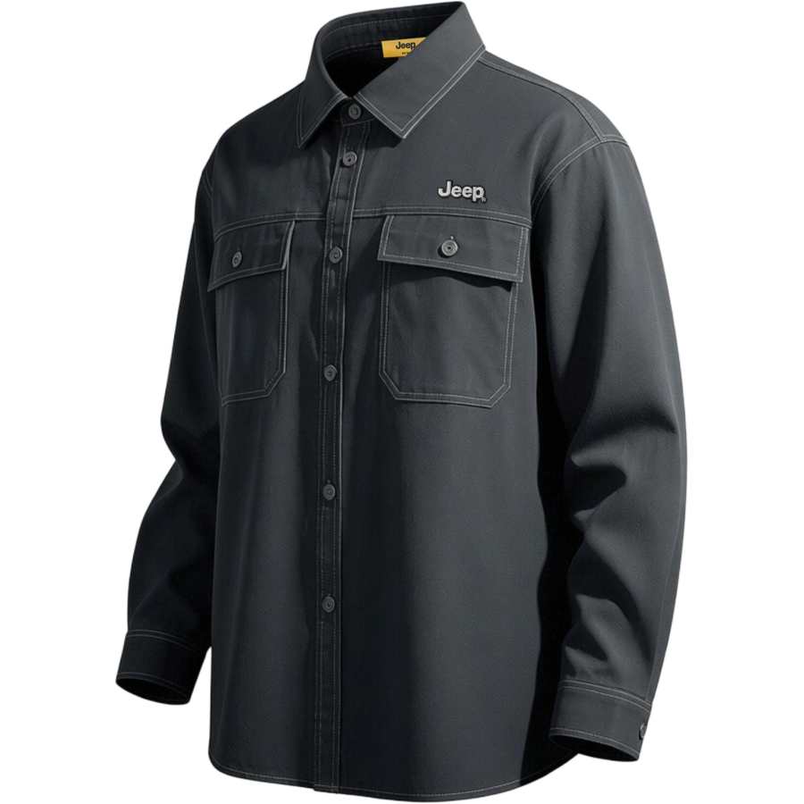 Jeep Shirts Unisex Lapel Moderate Workwear