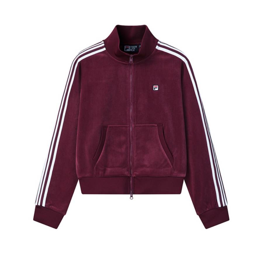FILA Heritage Jackets Women's Tamarine Red WI Stand Collar Fleece Lined Other