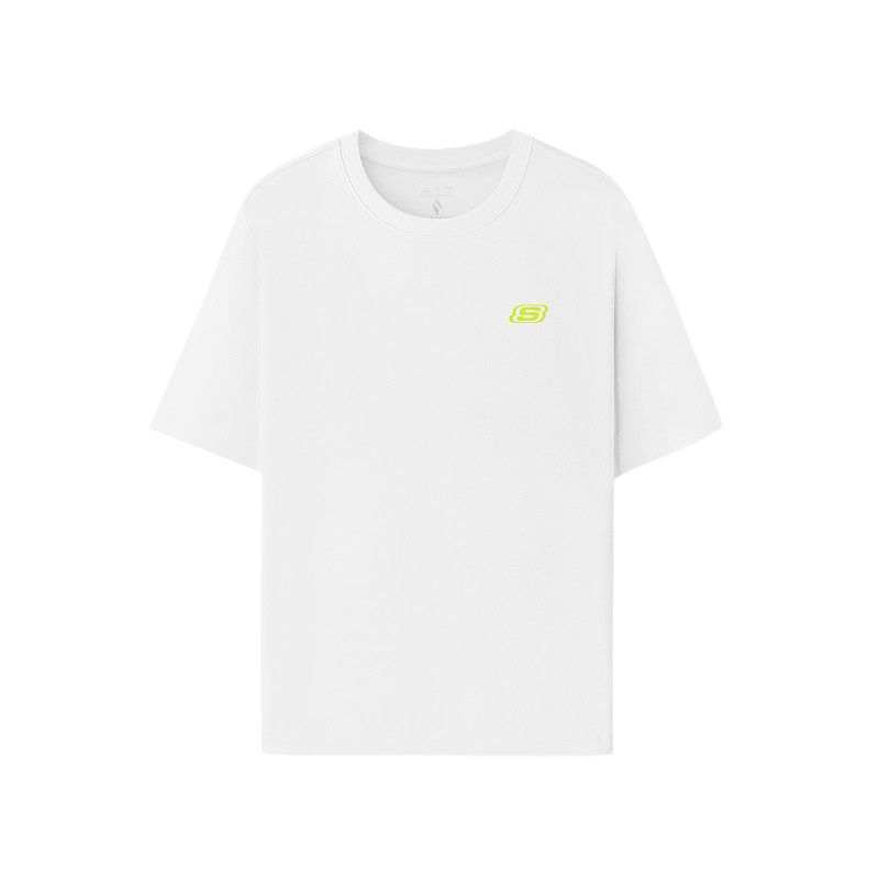 Skechers T Shirts Unisex Bright White/0019 Crew Neck Moderate