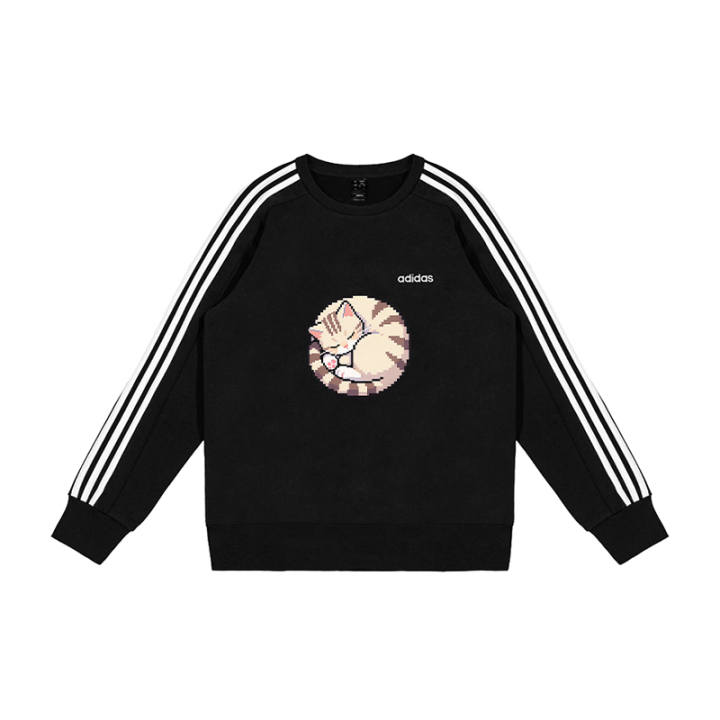 Adidas Adidas Sweatshirts Men's Black Crew Neck Moderate Regular