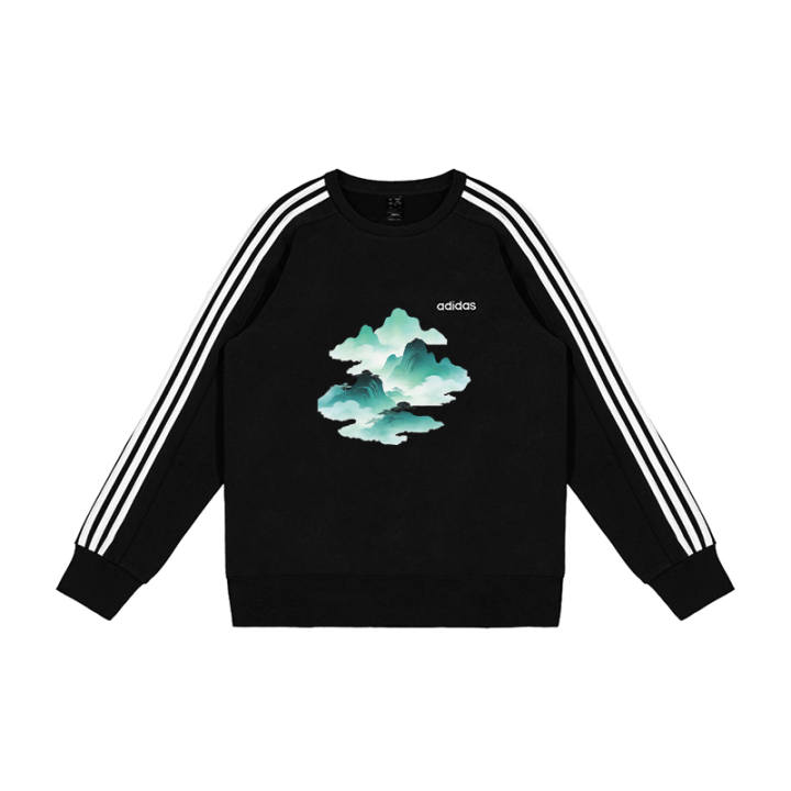Adidas Adidas Sweatshirts Men's Black Crew Neck Moderate Regular