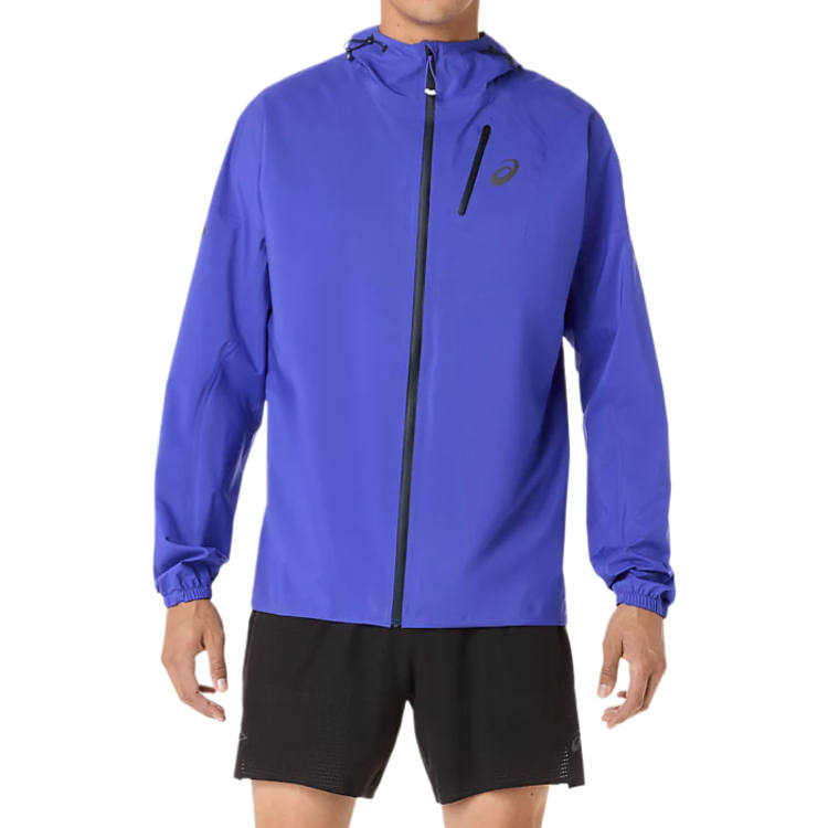ASICS FUJITRAIL Jackets Men's Cobalt Blue Burst/Midnight Hooded Moderate Other