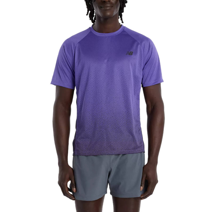 New Balance New Balance Running T Shirts Men's Electric Glow Purple Moderate
