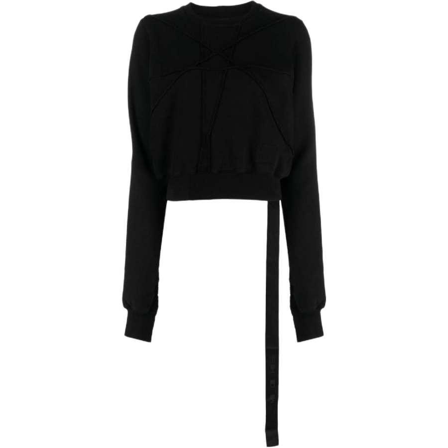 Rick Owens DRKSHDW Sweatshirts Women's Black Crew Neck Moderate Regular