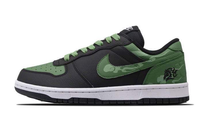 Nike Nike Big LOW Ink Forest Horse Leather Abrasion Resistant Slip Resistant Low top Skateboard Shoes Men's Black Green