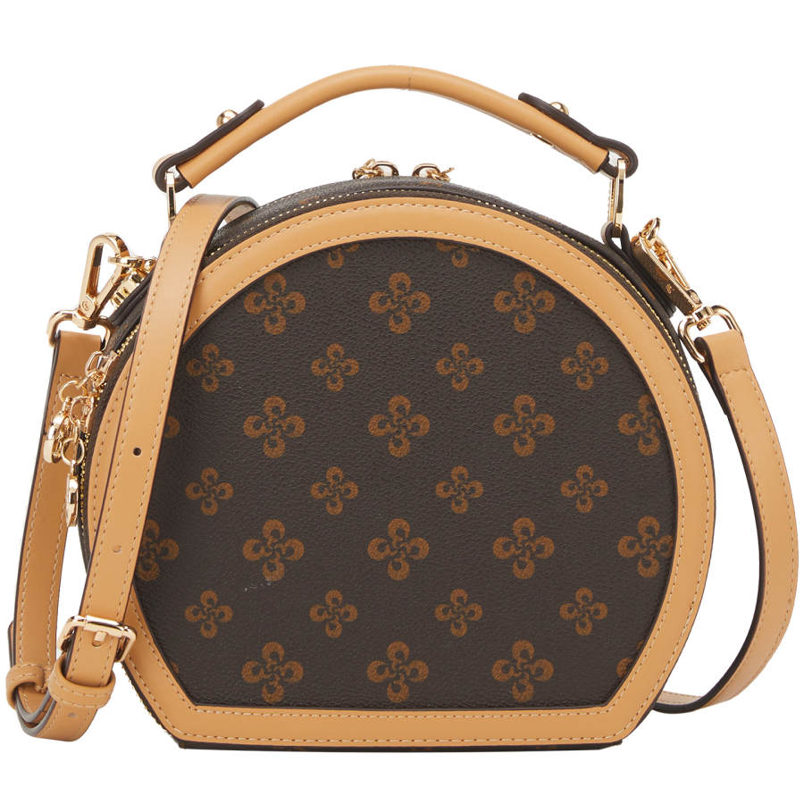 YEARCON PVC Artificial Leather With Synthetic Leather One Shoulder Handbag Regular Women's Dark Coffee