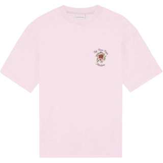 Drole De Monsieur ribbed rose-print T-shirt