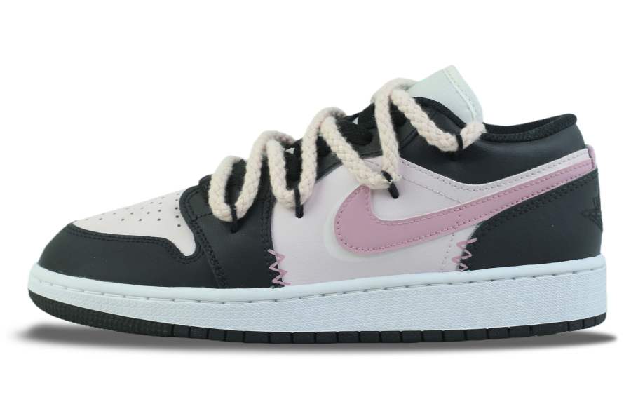 Jordan Jordan Air Jordan 1 Leather Low top Children's Basketball Shoes Black White Teenagers