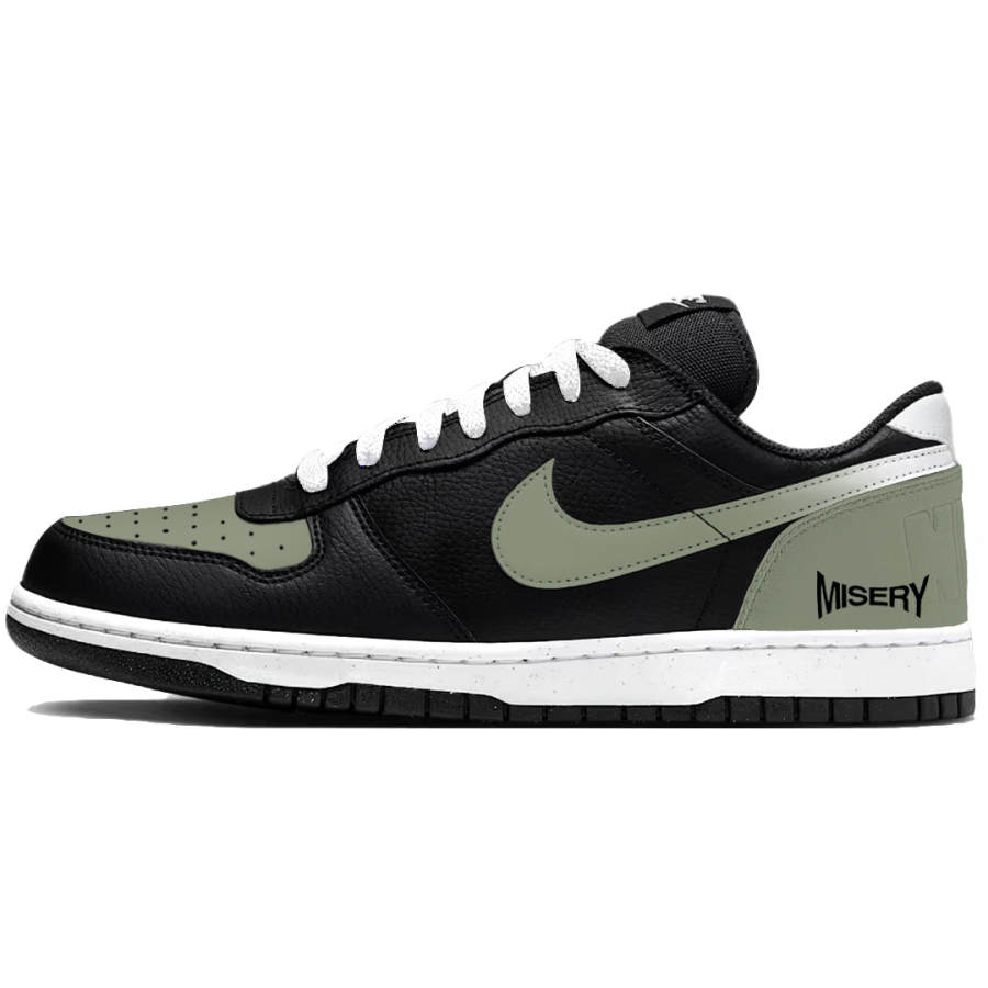 Nike Nike Big Green Abrasion Resistant Breathable Low top Skateboard Shoes Men's Black Green