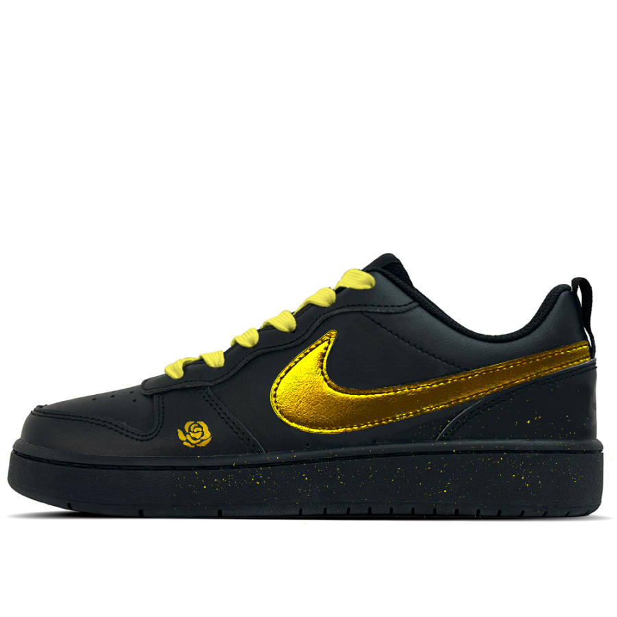 Nike Nike Court Borough Ink Gold Condensed Incense Leather Slip Resistant Abrasion Resistant Low top