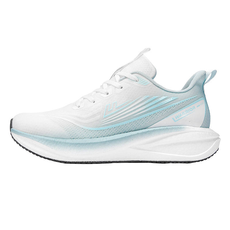 Warrior Cushioning Height Increasing Abrasion Resistant Lightweight Low top Running Shoes Men's White Light Blue