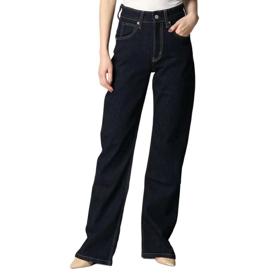 Calvin Klein Jeans Women's Marine Blue Moderate Straight Fit Pants