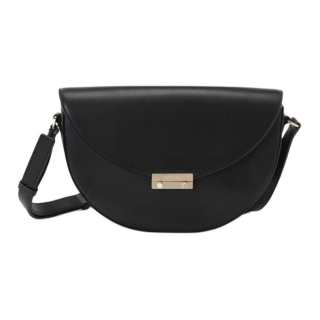 Agnes B. Cow Leather Shoulder Bag Women's Black