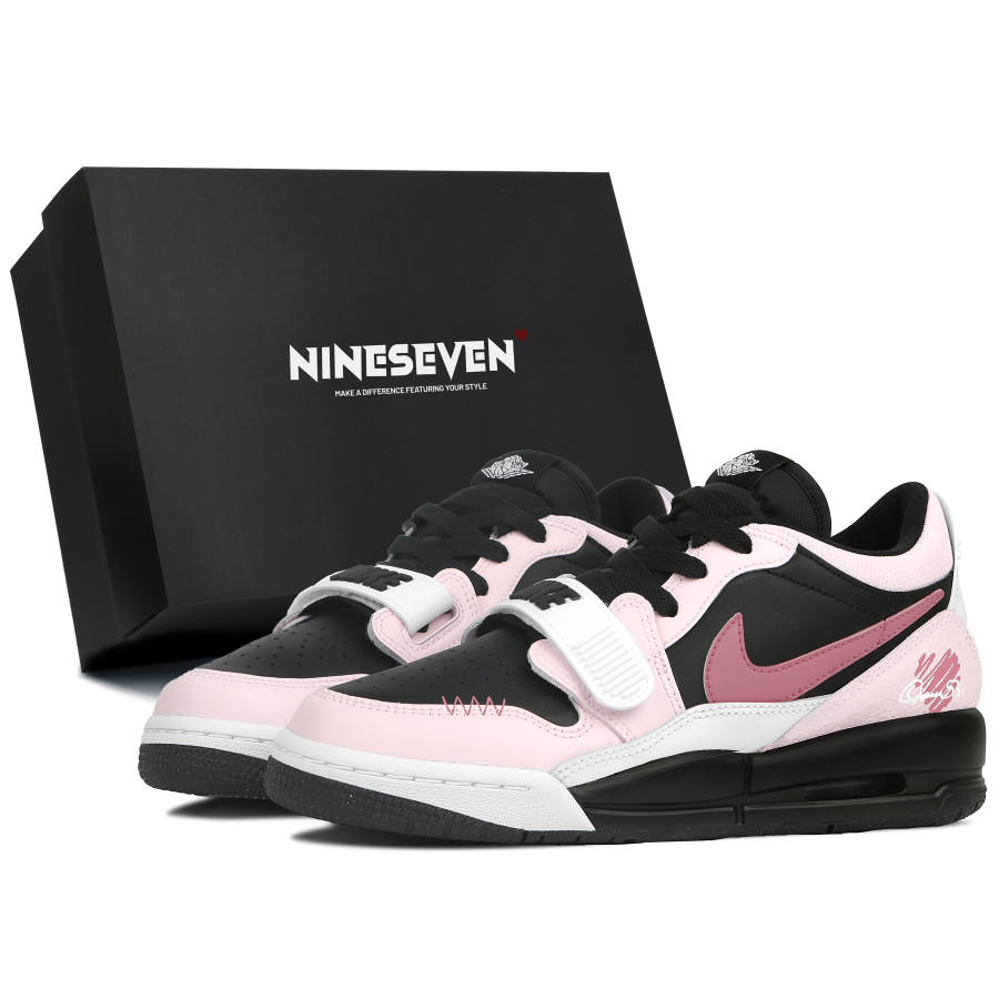Jordan Jordan Legacy 312 Cushioning Low top Children's Basketball Shoes Black Pink Teenagers