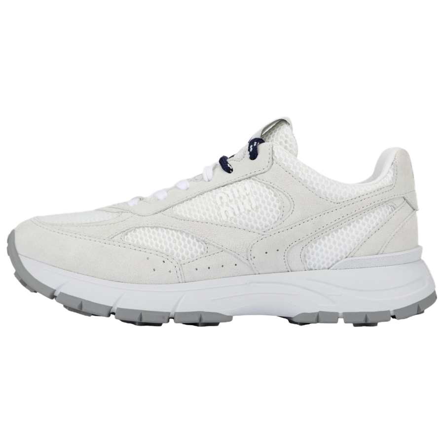 MIU MIU Textile, Cow Leather Low top Casual Shoes Women's Gray White
