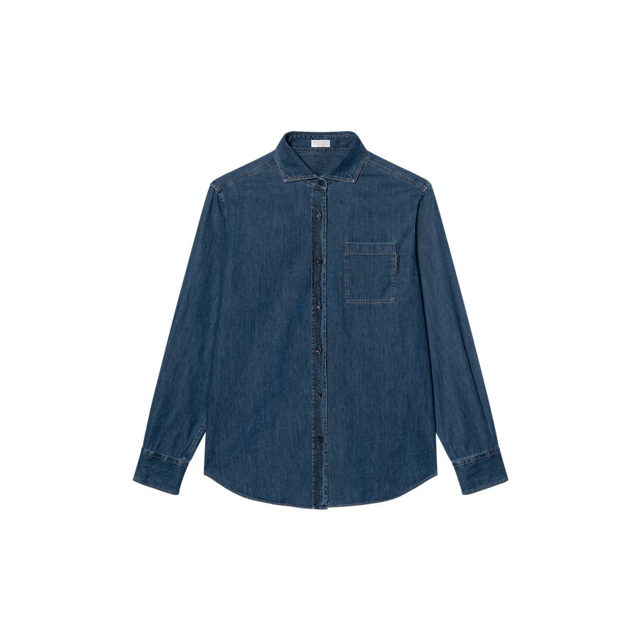 Brunello Cucinelli Monili bead-embellished denim shirt