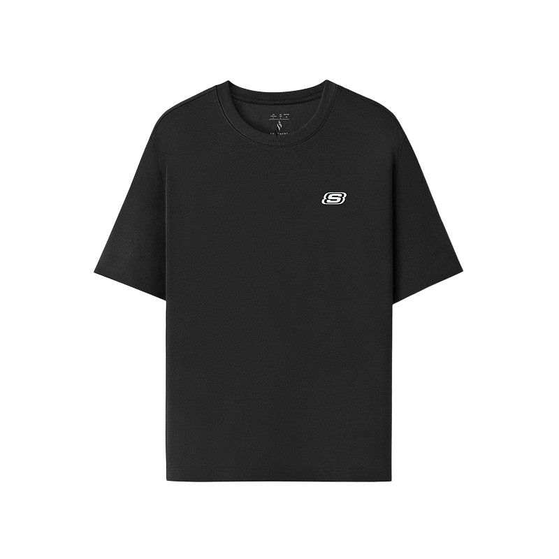 Skechers T Shirts Unisex Carbon Black/0018 Crew Neck Moderate