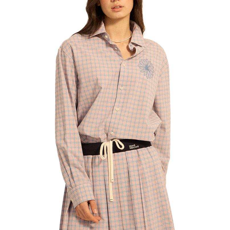 MARDI MERCREDI SS26 COTTON SHIRT CHECK_PINK Shirt Korean Style Women's