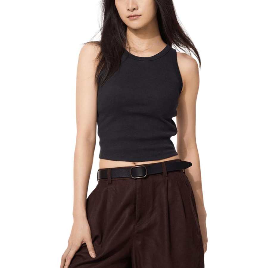 UNIQLO SS26 Tank Tops Women's Black Crew Neck Moderate Other