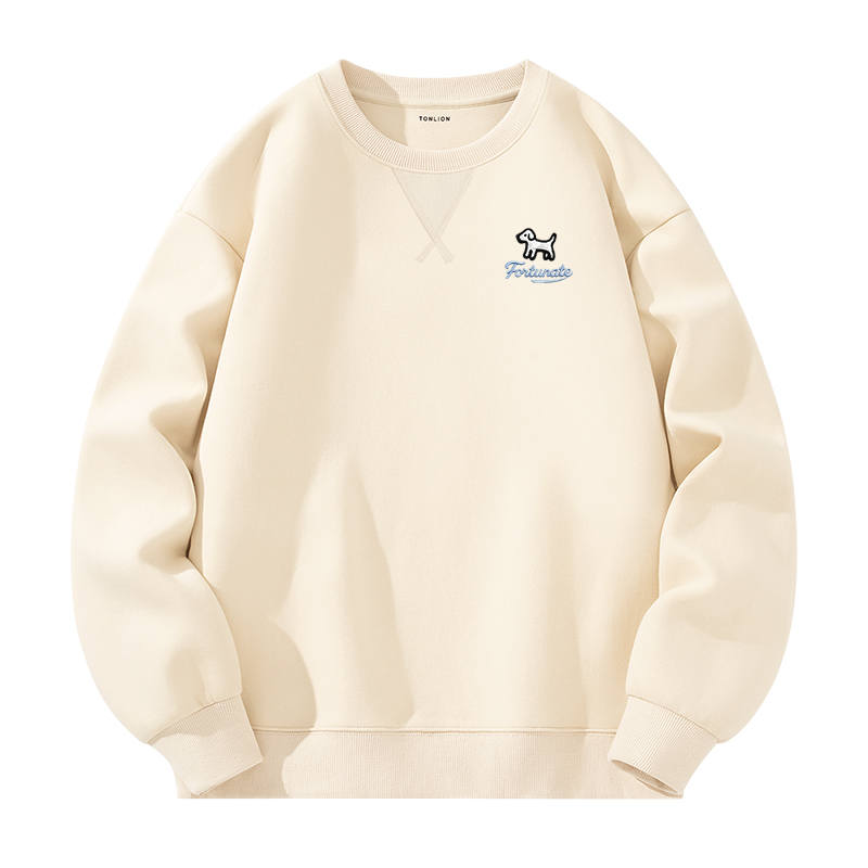 Tonlion Sweatshirts Unisex Crew Neck Moderate Regular