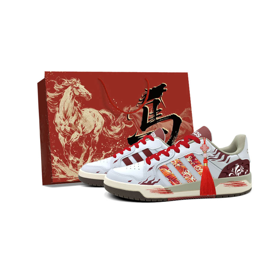 Adidas Neo Entrap Low top Skateboard Shoes Unisex Beige Red