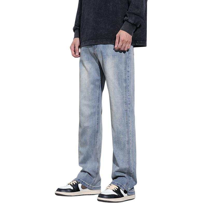 Tonlion Jeans Unisex Light Blue Moderate Straight Fit Pants