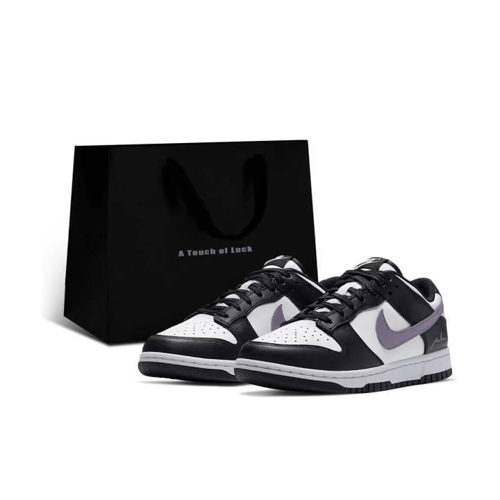 Nike Nike Dunk Abrasion Resistant Low top Skateboard Shoes Unisex Black White Purple