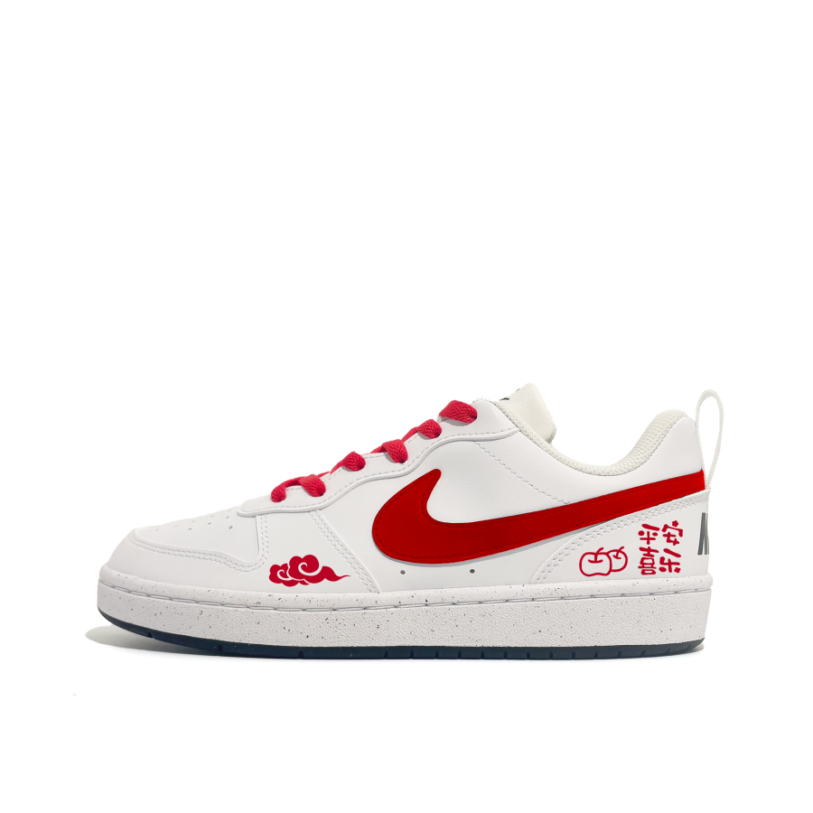 Nike Nike Court Borough Peaceful Joy Abrasion Resistant Slip Resistant Skateboard Shoes Red Teenagers