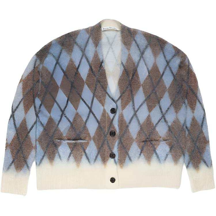 Acne Studios Acne Studios Check Jacquard V-Neck Cardigan
