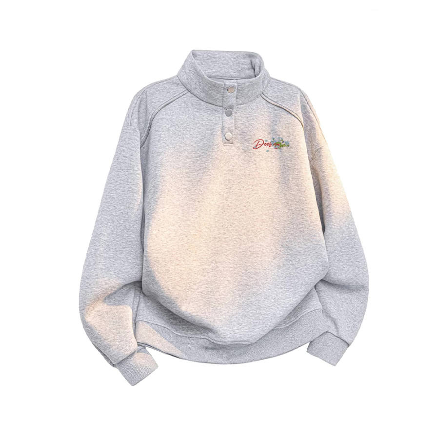 DEERWAY Sweatshirts Unisex Stand Collar Moderate Regular