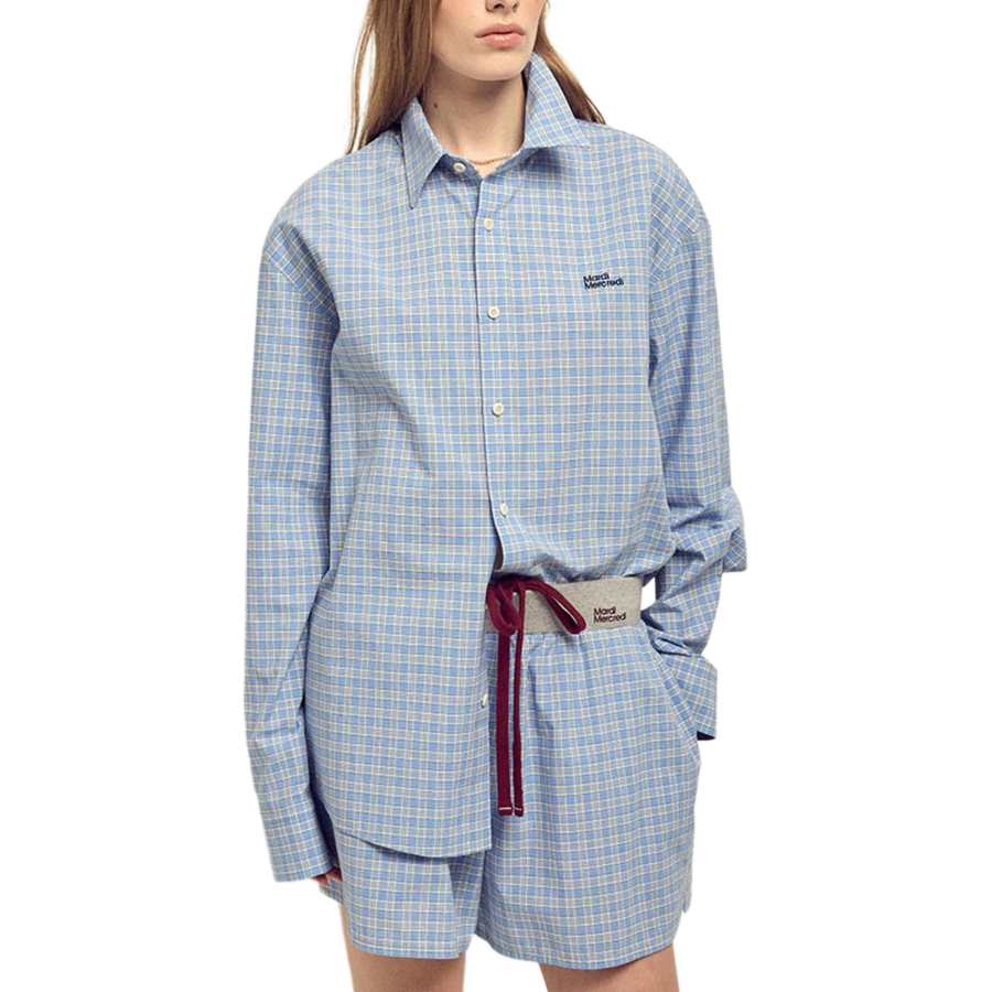 MARDI MERCREDI SS26 COTTON SHIRT CHECK Null_BLUE Shirt Korean Style Women's