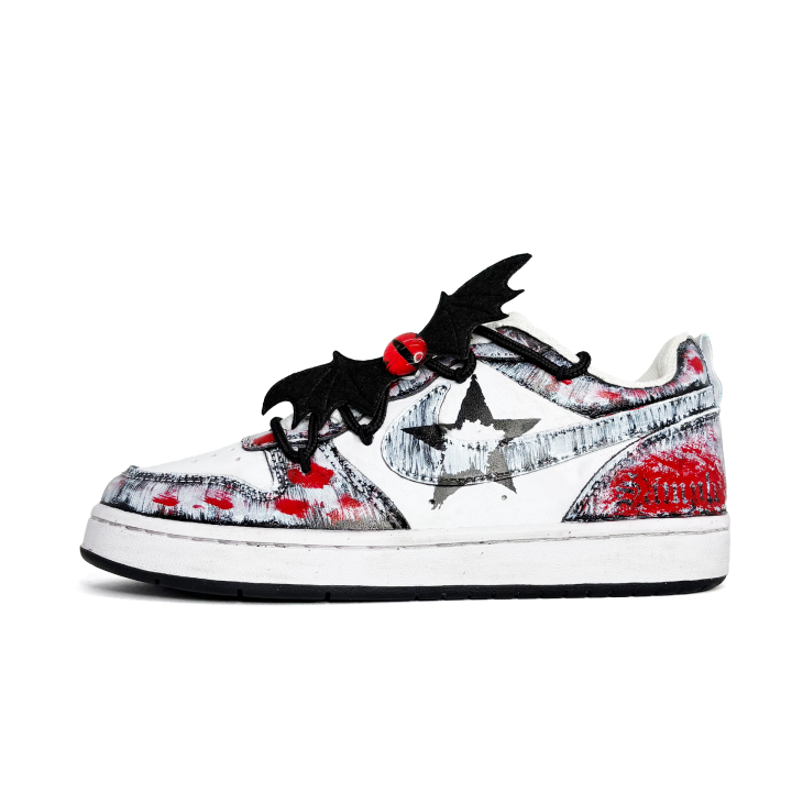 Nike Nike Court Borough Gothic Angel, Graffiti, Hand Drawn Abrasion Resistant Slip Resistant Low top Skateboard Shoes