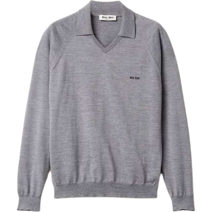 Miu Miu intarsia collared sweater