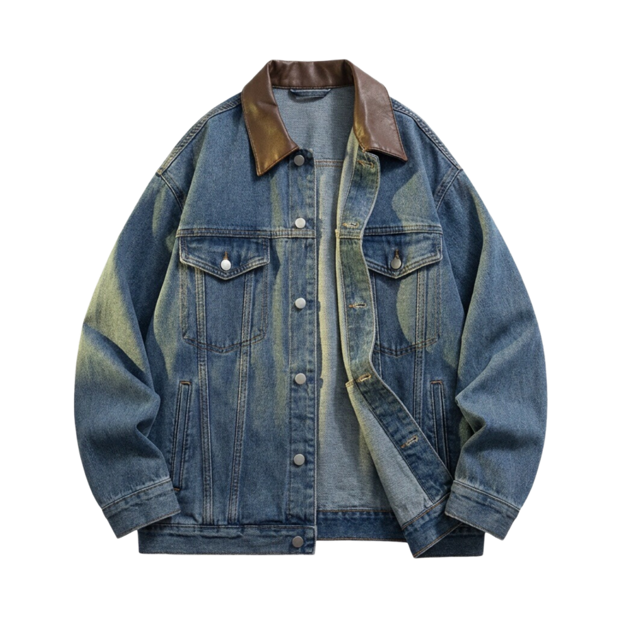 Sugarfunk Denim Jackets Women's Lapel Moderate Straight Fit