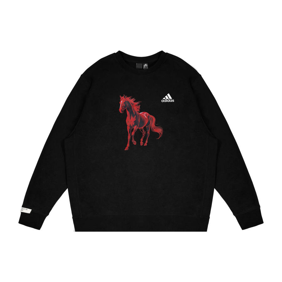 Adidas Adidas LABEL Sweatshirts Unisex Black Crew Neck Moderate Regular