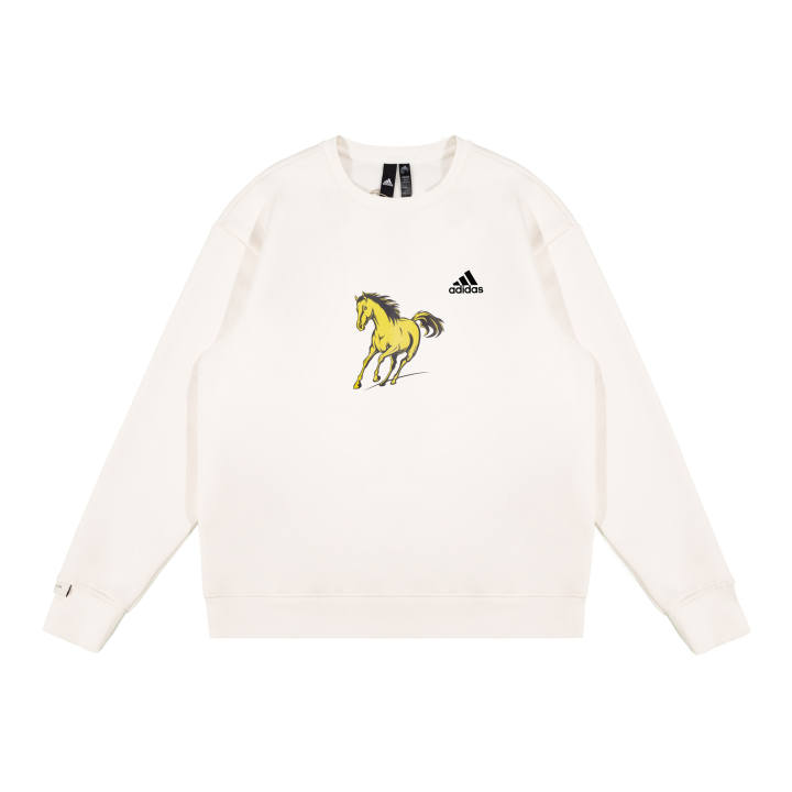 Adidas Adidas LABEL Sweatshirts Unisex White Crew Neck Moderate Regular