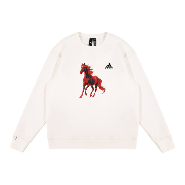 Adidas Adidas LABEL Sweatshirts Unisex White Crew Neck Moderate Regular