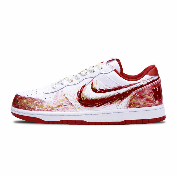 Nike Nike Big Full Power Mario Leather Abrasion Resistant Slip Resistant Low top Skateboard Shoes Men's Red Gold