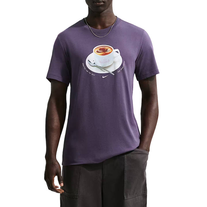 Nike Nike Sportswear T Shirts Men's Dark Raisin Crew Neck Moderate Straight Fit
