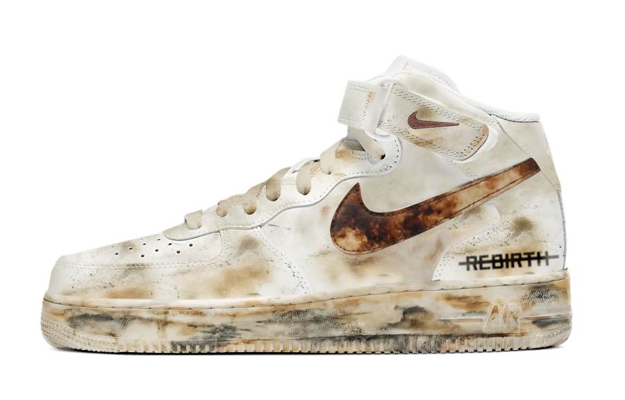 Nike Nike Air Force 1 Old Ash Slip Resistant Slip Resistant Mid top Skateboard Shoes Men's Umber