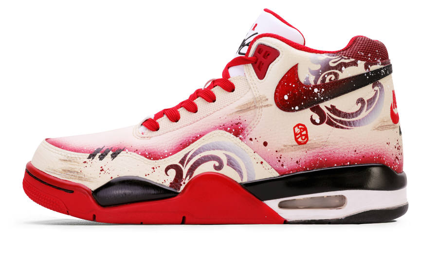 Nike Nike Flight Legacy Abrasion Resistant Slip Resistant Mid top Vintage Basketball Shoes Unisex Red Brown