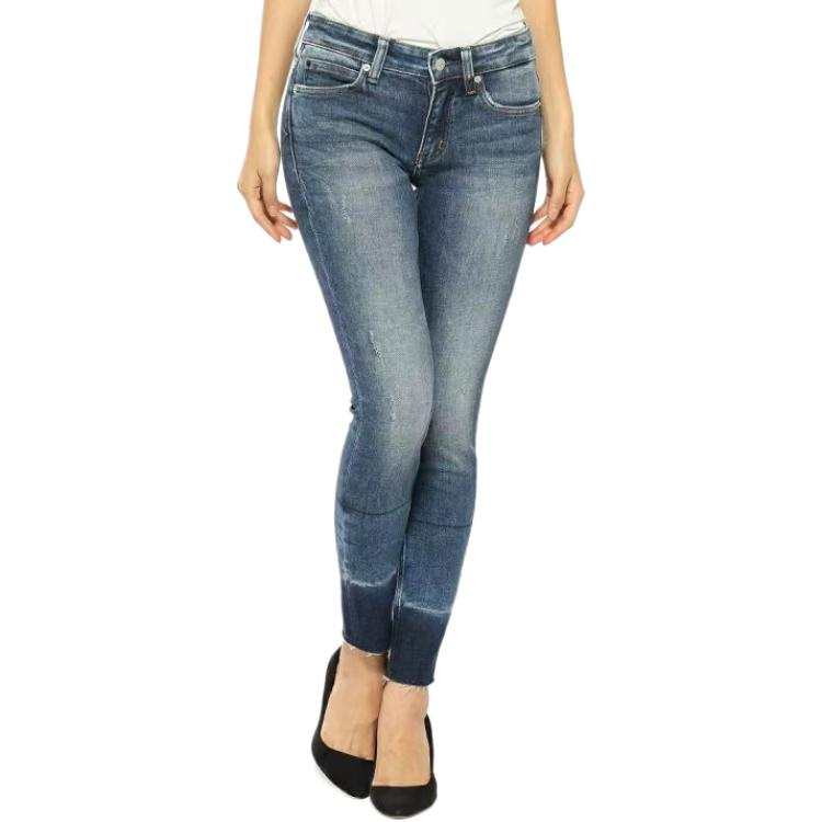 Calvin Klein Jeans Women's Blue Moderate Slim Fit Pants