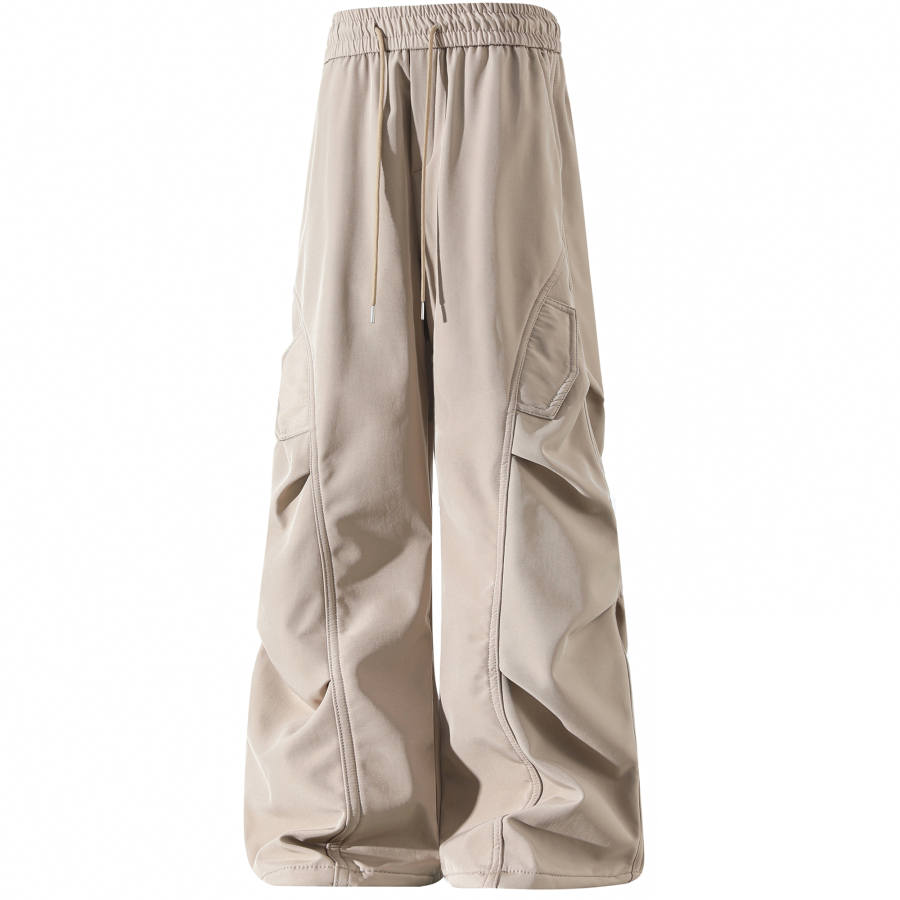 X1617 Casual Pants Unisex Thickened And Fleece Lined Straight Fit Pants