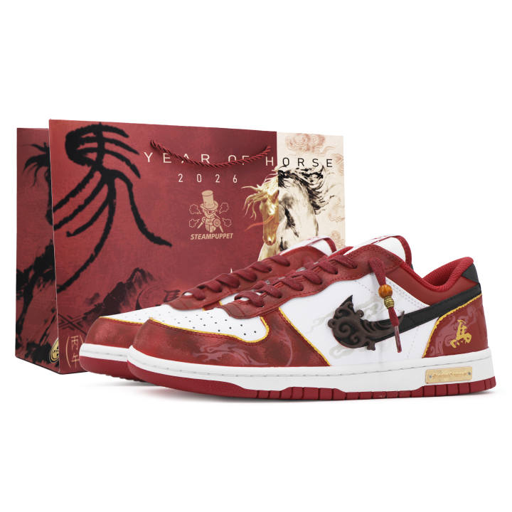 Nike Nike Big Low Lu Abrasion Resistant Breathable Low top Skateboard Shoes Men's Red Black