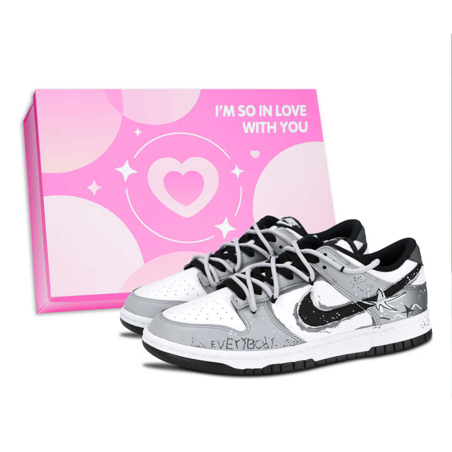 Nike Nike Dunk Black White, Flying Star Abrasion Resistant Slip Resistant Abrasion Resistant Slip Resistant Low top